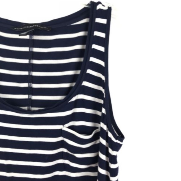 White House Black Market Blue Striped Tank Top - Picture 2 of 7